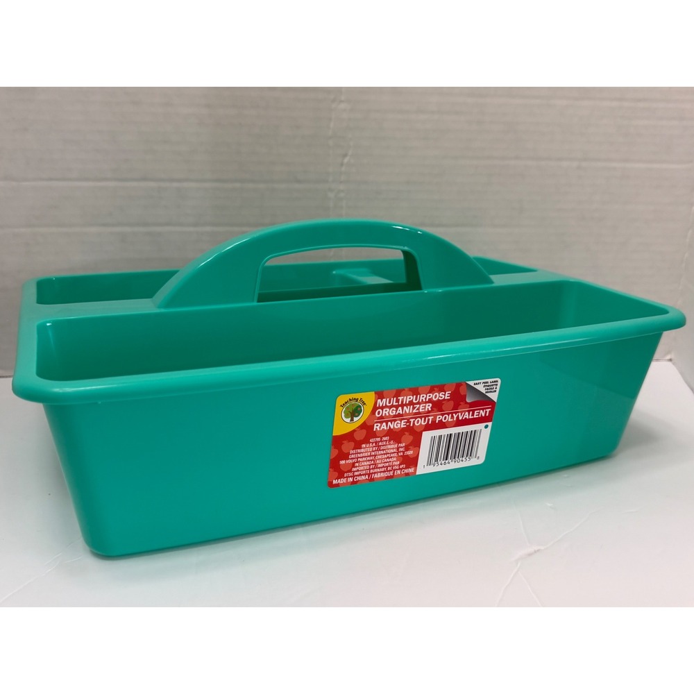 Teaching Tree Multipurpose Organizer Caddy Teal Green 4-Compartment Storage Bin